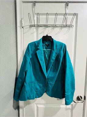 Lane Bryant Teal Single-Button Blazer